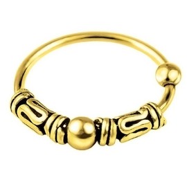 Willys Jewellery Piercing Ring 925 Sterling Silver 18K Gold Plated Yellow Gold Thin Hoop Ear Piercing and Nose Piercing (Ball Closure), Sterling Silver