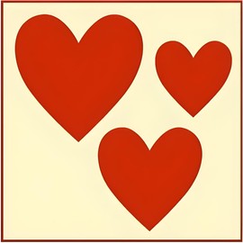 Folk Art Heart Set 2 Stencil - Set of 3 Stencils Colonial Folk Art DIY Signs Reusable Mylar Template for Painting Early American Primitive Country Farm Folk Artists - The Artful Stencil