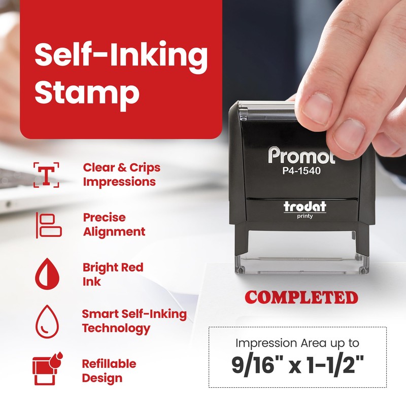 Promot Completed - Self Inking Rubber Stamp - Ink Stamps