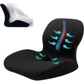 Cojin para Coxis y Ciatica Lumbar,Cojines para Silla Memory Foam,Asiento Ergonómico,Soporte y cojín Lumbar,Desmontable y lavable,Alivio para Cojin para Coxis y Ciatica Lumbar,para Oficina y Hogar