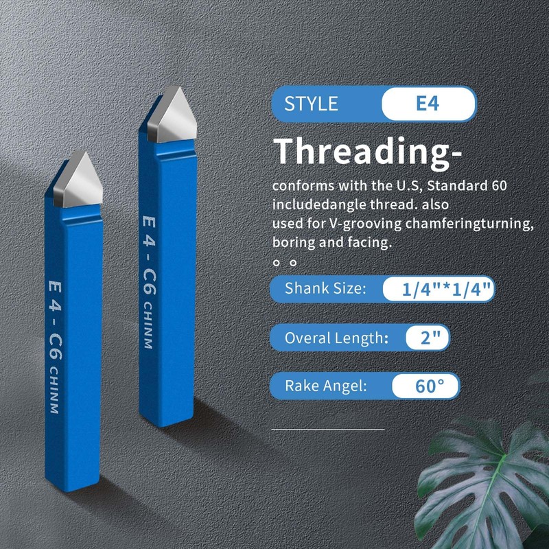 10PCS 1/4" Metal Lathe Tooling Carbide Tip Tipped Cutter Tool,C6