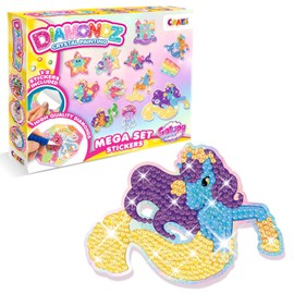 CRAZE DIAMONDZ Mega Set Stickers Galupy Mermaid - Diamond Painting Children's Sticker Set, DIY Diamond Painting Craft Set, Mosaic Making for Children