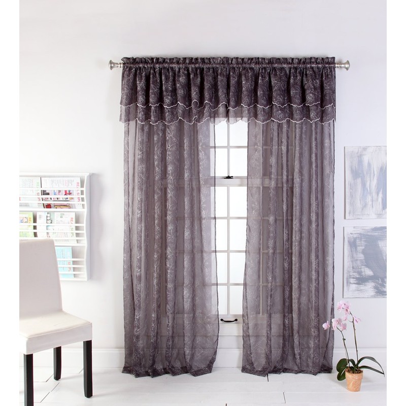 Stylemaster Renaissance Home Fashion Reese Embroidered Sheer Rod Pocket Panel,