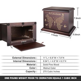 DGDCDV Cremation Memorial Urns for Human Ashes Adult Male Female, Wooden Box and Casket for Ashes Men Women Child, Large Burial Funeral Urns, Holds Up to 270 LBS