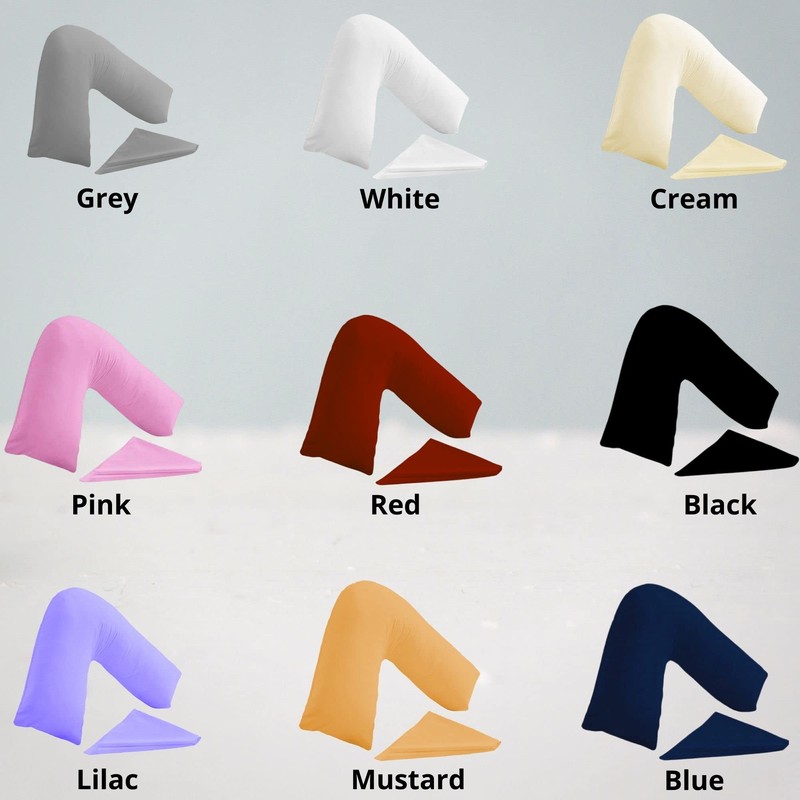 BuzzBuy V shaped pillowcase cover, 100% Poly-cotton Back & Neck