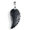 JSDDE Gemstone Charm Pendant, Reiki Healing Stone, Carved Wings, Angel