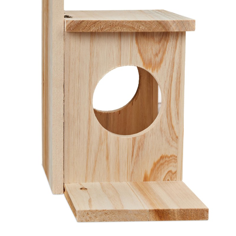 Relaxdays 1 x Wooden Squirrel Feeder Kit 2 Entrance &