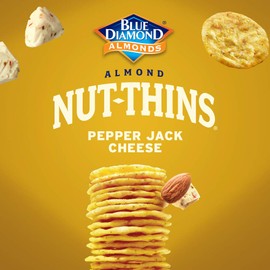 Blue Diamond Almonds Nut Thins Cracker Crisps, Pepper Jack Cheese, 4.25 Ounce (Pack of 12)
