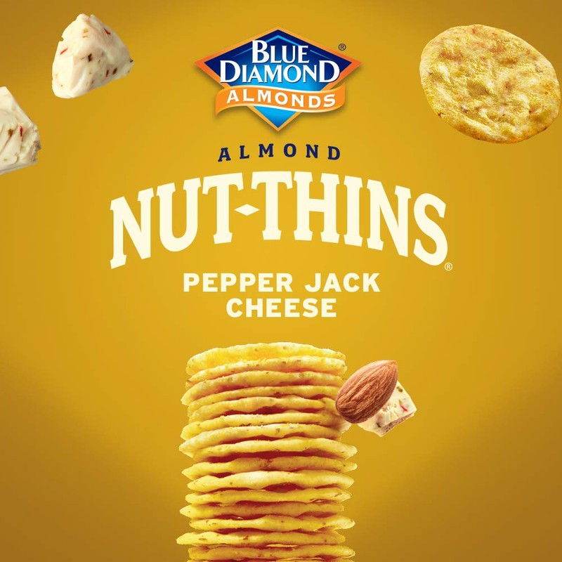 Blue Diamond Almonds Nut Thins Cracker Crisps, Pepper Jack Cheese,