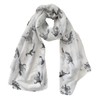 Women's Scarf with Dinosaur Print, White