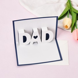 Father's Day Pop Up Card for Dad Gifts from Daughter Son 3D Popup Greeting Cards for Daddy Father's Day Presents for Papa Father 3D Greeting Card With Blank Note