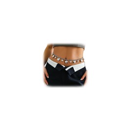 Women Heart Pendant Tassel Waist Belt Summer Bikini Heart Waist Chains Jewelry Metal Belly Body Chain Long Jeans Waistband Rave Body Accessories Jewelry for Dress (Heart&silver)
