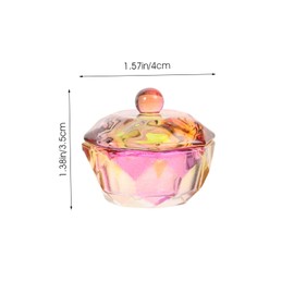 OATIPHO 4Pcs Glass Nail Dappen Dish with Lids Decorative Nail Cups for Acrylic Powder Mixing Liquid Holding Unique Design Nail Accessory for Manicure and Nail Salon Use