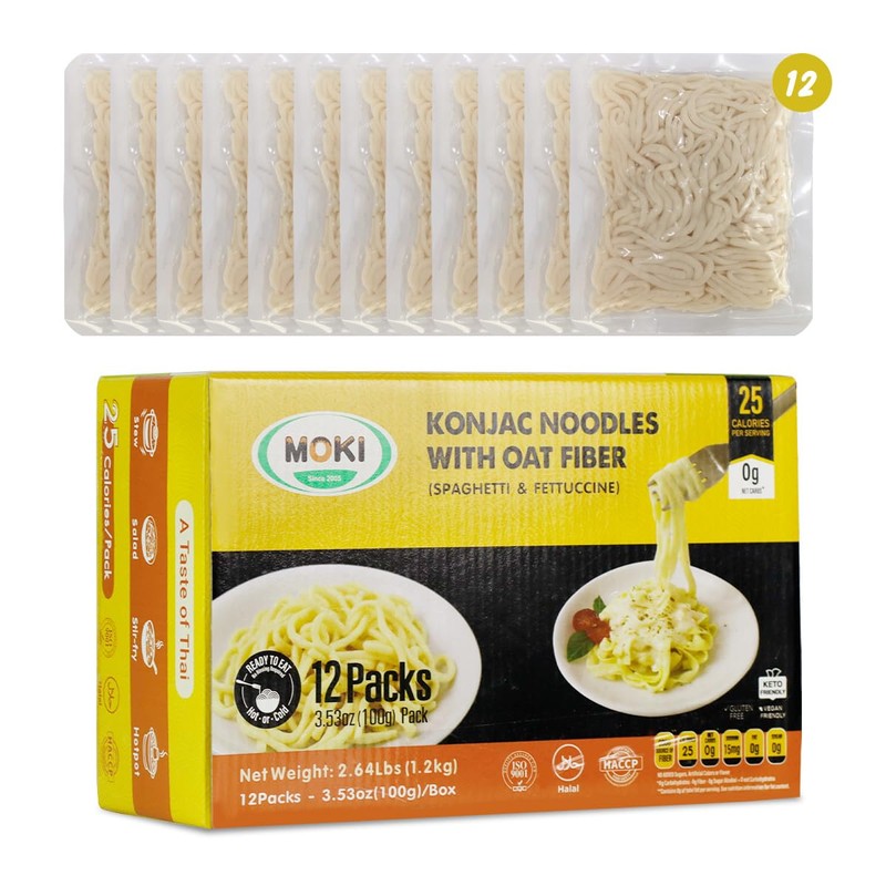 MOKI Since 2005 Oat Fiber SPAGHETTI, Gluten-Free, Low Carb, Keto-Friendly,