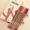 6pcs Juego Delineador Wooden Lip Pencil Labios Impermeable