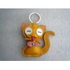 Pendant, Genuine Leather, Yellow, 7 x 5 cm Key Ring