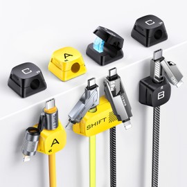 7 Pack Magnetic Cable Clips Cord Holder, SHEZI Desk Cables Management, Adhesive Wire Holder Keeper, Cord Organizer for Home Office Desktop Nightstand Car Wall Bedroom Kitchen [Cable-Friendly]