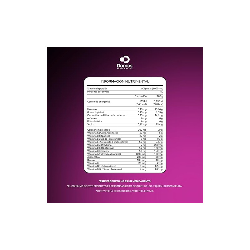 Suplementos Domos - VitaDom Multivitaminico para mujer - 120 Cápsulas