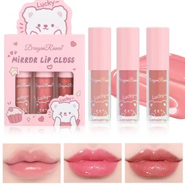 Lip Oil and Lip Gloss Set, 3Packs Lip Oil Hydrating Lipgloss Gift Set Lip Glow Oil Tinted Clear Lip Plumper Non-sticky Moisturizing Gift For Women Kids Teenage Girls (C Set, 3 Packs)