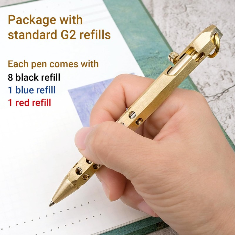 Origin-Joy 1 Pack Bolt Action Pen Set, Six Edge Solid