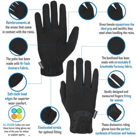 Mashfa Ladies Women Horse Equestrian Mitts Gloves