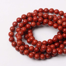 60-65pcs 6mm Natural Round Stone Beads Natural Coral Beads Strands Gemstone Energy Stone Healing Power Loose Beads Smooth for DIY Crafts Bracelet Necklace Jewelry Making and Decorations
