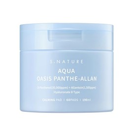 S.NATURE AQUA OASIS PANTHE-ALLAN CALMING PAD 60 Pads, 190ml | Exfoliating, Pore Care, Cooling, Soothing, Hydrating | 6.42Fl Oz