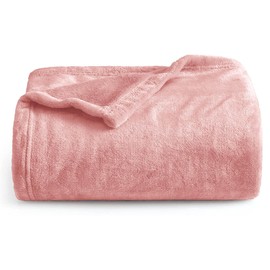 Oxford Homeware Fleece Blanket Sofa Throw Cuddly Reversible Soft Throws for Bed, Couch, Settee, Travel Lightweight and Breathable Blanket fit All Season (Pink, Throw/Single)