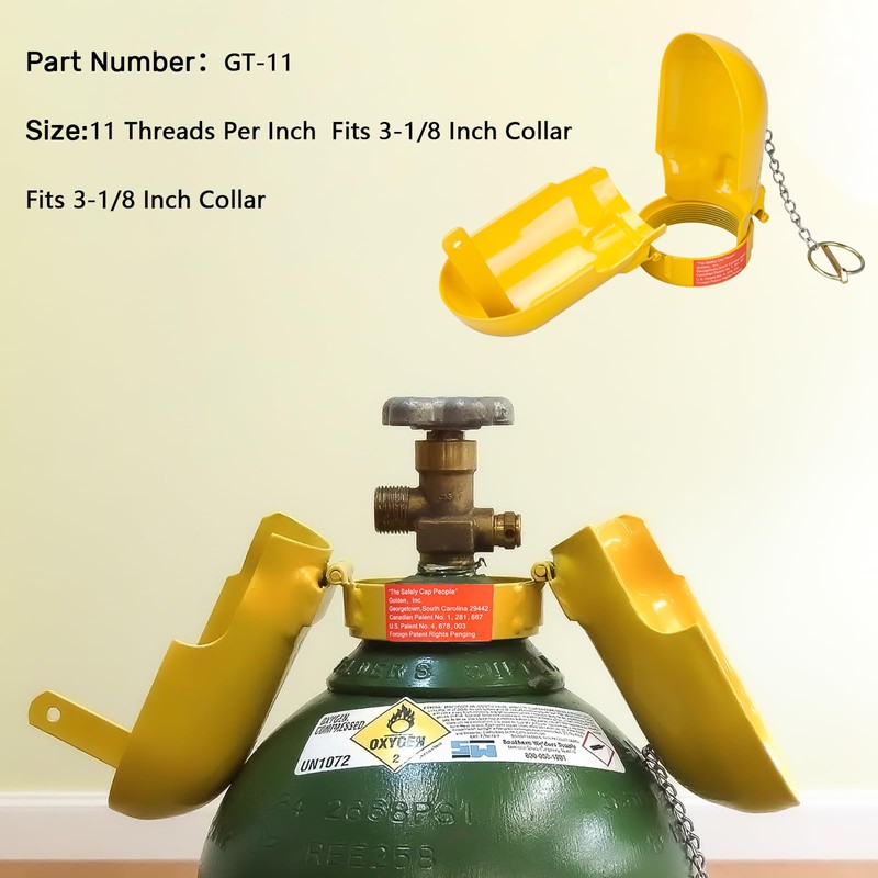 Gas Cylinder Regulator Protector Safety Cap Fine Thread 3-1/8 x