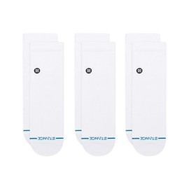 Stance Socks Icon Quarter 3 Pack Men's White (01001) L