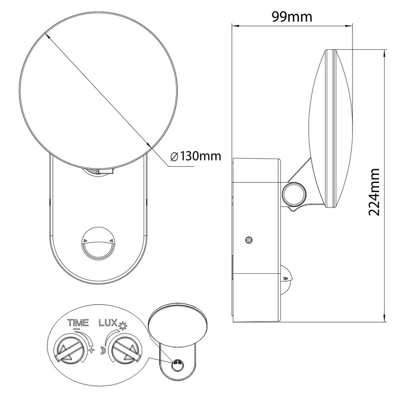 Maclean Energy MCE367 LED Wall Lamp with PIR Sensor -