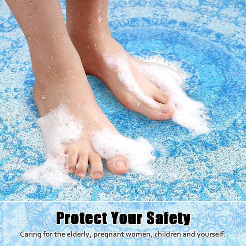 Square Shower Mat Non Slip: 27x27 Inch Extra Large Shower