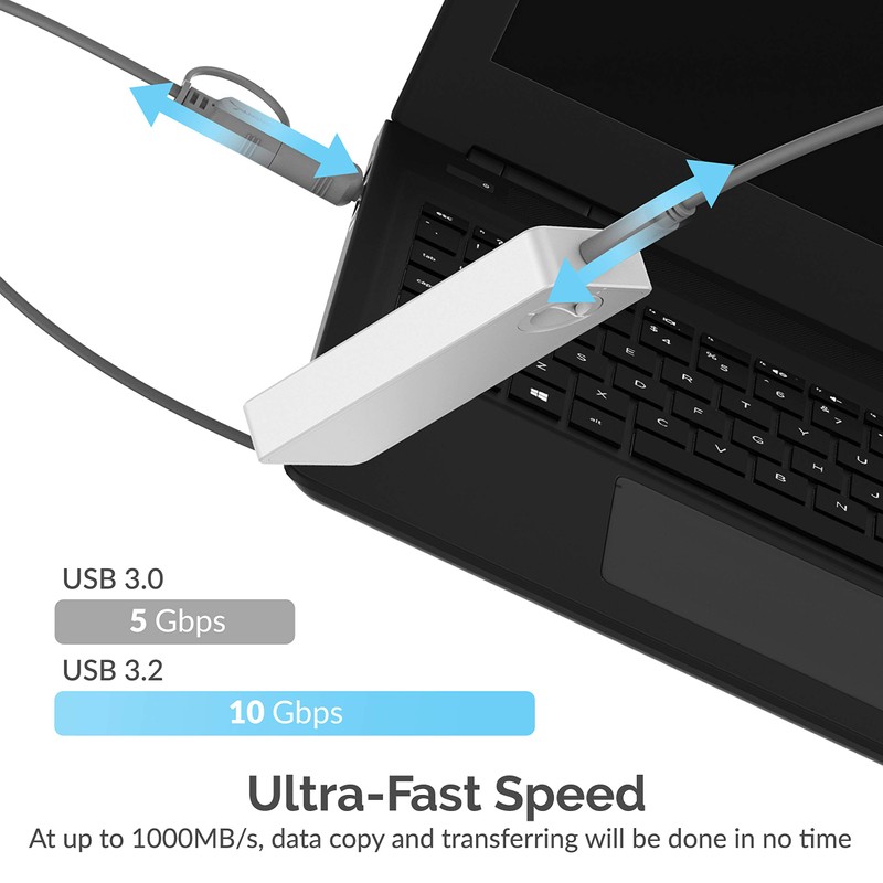 SABRENT M.2 NVMe Enclosure, SSD M2 PCIe USB C 3.2
