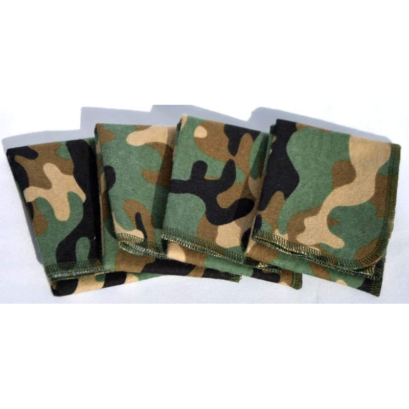 Camouflage Printed Flannel Paperless Towels 1 Ply 14x14 Inches Set
