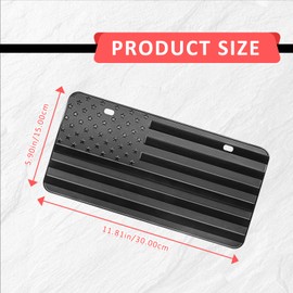 Dunviku Car Frame Bracket Frame American Flag Decorative, American Flag Frame, Custom Novelty Vintage Aluminum Metal 3D Frame Tag Patriotic Embossed Frame (Black)