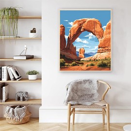 Artunion Arches National Park Paint by Numbers Kit for Adults, Nature Landscape Paint by Number Kits,DIY Acrylic Painting Paint by Number Kits on Canvas Arts Craft for Home Wall Decor 16x20 Inch