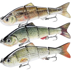 TRUSCEND Fishing Lures Plugs for Bass Trout Crappie Swim Baits Fishing Gear Accessories for Walleye and Pike Slow Sinking Freshwater Saltwater Jigs, Amazing Fishing Gifts for Men
