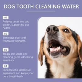 BULUWANS Dog Dental Water Additive, 200ml/6.76fl oz, Helps Freshen Breath & Helps Reduce Tartar, No Brushing Required, Gentle Formula for Daily Oral Care