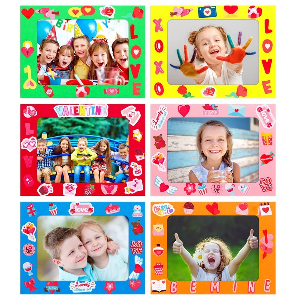 D4DREAM Valentine's Day Picture Frame Craft Kits for Kids 20pcs