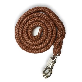 Lead Rope with Panic Hook | for Horses, Ponies, Shetty, Donkey | Tie Rope in Many Stylish Designs | Length 1.60 m (Brown)