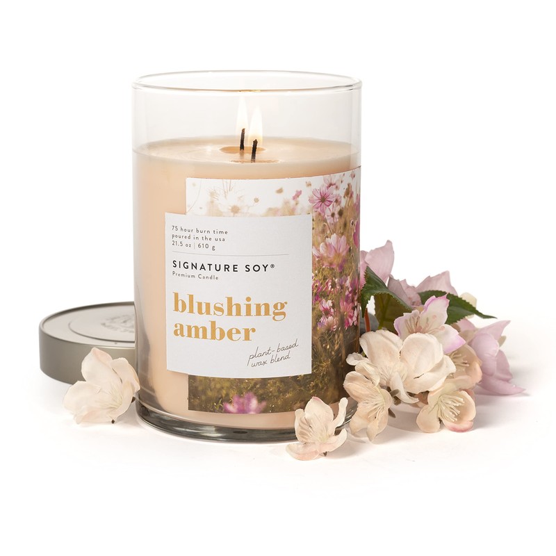 Signature Soy Lidded Blushing Amber Scented Candle