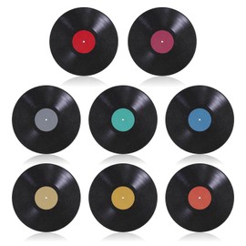 8 Pcs Fake Records Wall Decor, 9" Record-Themed Decorations for Walls Aesthetic for Home Wall Music Party Decoration(Wall Sticker)