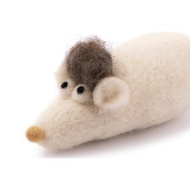 Fellefant Felt Toy for Cats - Handmade Felt Mice Freddy Set of 2 - 100% Natural Wool - Strong & Durable - Ideal for Hunting Game & Activity - Cat Toy