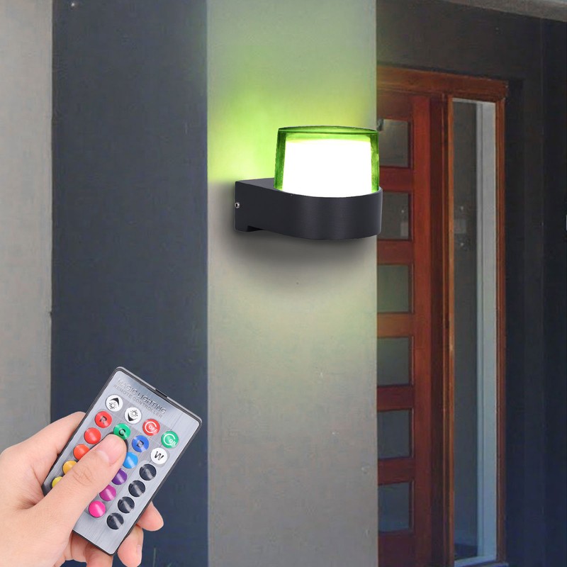 Outdoor Wall Sconce 5W RGB Remote Control LED Waterproof Wall