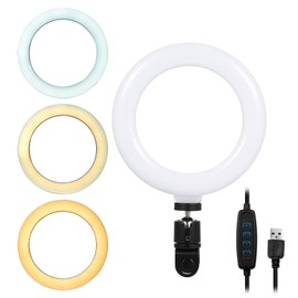 6'' Ring Light for Laptop, Computer Clip Video Fill Light Conference Ring Beauty Live Light  for Zoom Meetings,Makeup,Selfie,Tiktok,(Dimmable & USB Powered)