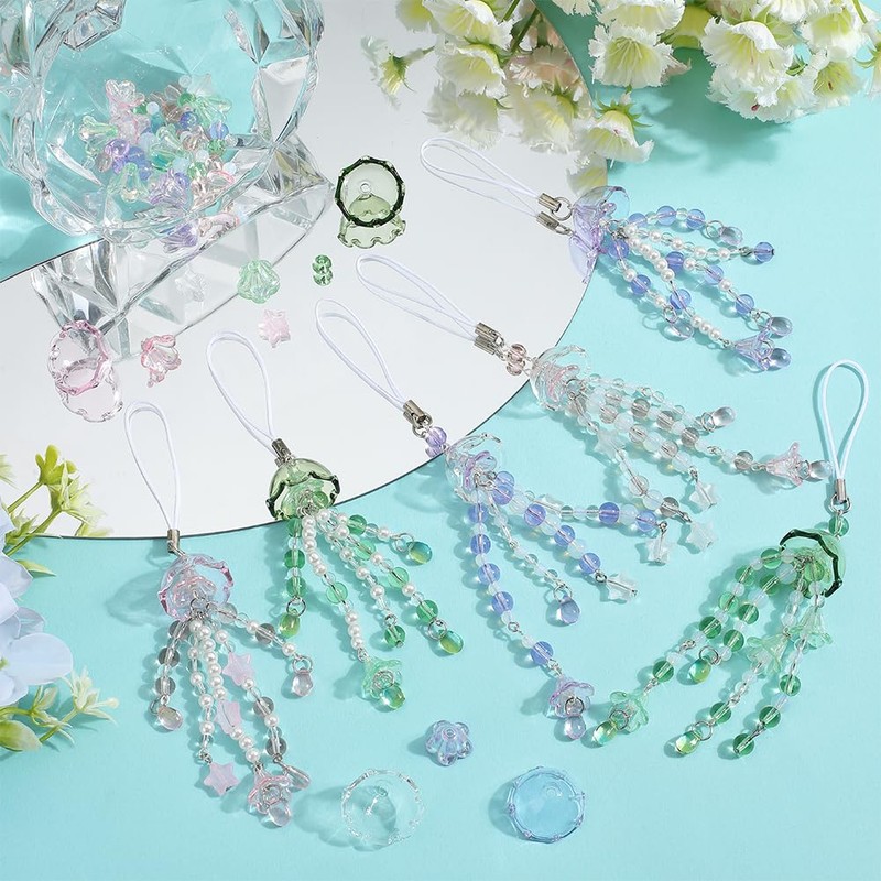 SUNNYCLUE 1 Box 6 Sets Phone Charms Kit Summer Hawaii