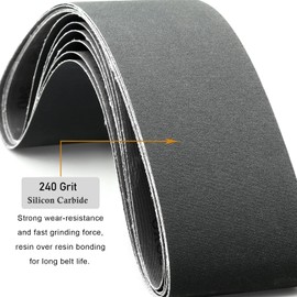 4 x 36 Belt Sander Sanding Belts,Knife Sharpener Belt Sandpaper for Knife Sharpening,Metal Wet Dry Polishing,240 Grit,6-Pack