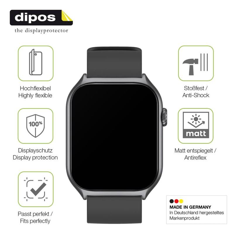 dipos FLEX 2x Schutzfolie matt passend für routee GTS7, Antireflex,