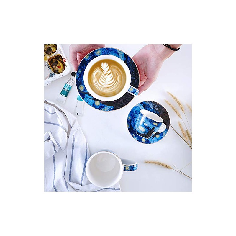 Coffeezone Vincent Van Gogh Art The Starry Night Porcelain Latte