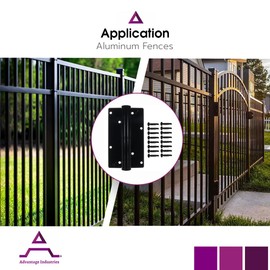 Advantage Industries Extruded Self-Closing Gate Hinge | Powder-Coated Steel Hinge | Pushdown Adjustment | Heavy-Duty Enclosed Spring | 2-Side Attachment | Aluminum Gate Hinge (1) – Black